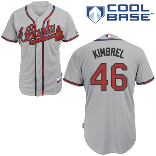 Craig Kimbrel #46 Youth Baseball Jersey-Atlanta Braves Authentic Road Gray Cool Base MLB Jersey